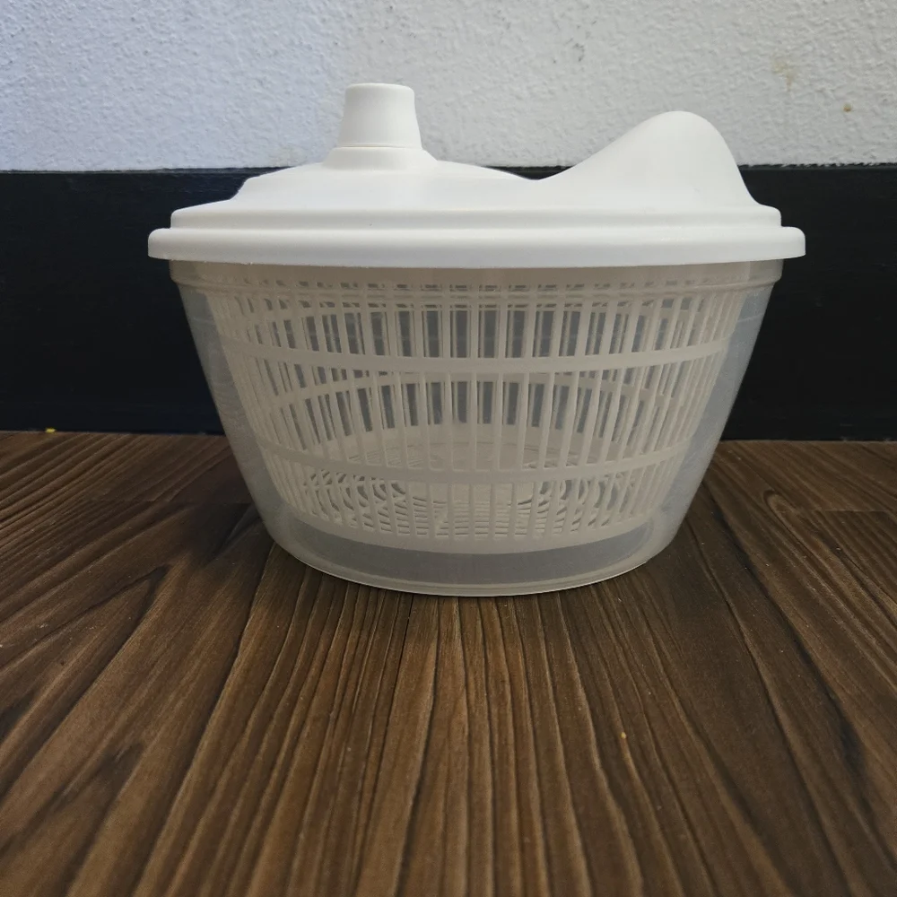 Ikea Salad Spinner Bowl TOKIG White Double Salad Lettuce Serving Bowl Container